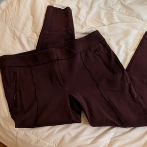 LOFT seamed ponte leggings in plum, size 14